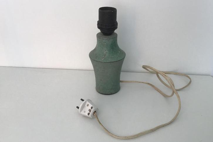 Vintage tafellamp groen keramiek, Huis en Inrichting, Lampen | Tafellampen, Gebruikt, Minder dan 50 cm, Overige materialen, Ophalen of Verzenden