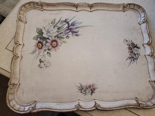 Vintage vol houten dienblad foto 1 t/m 5, Huis en Inrichting, Woonaccessoires | Dienbladen, Zo goed als nieuw, Hout, Rechthoekig