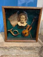 buste van beethoven in 3 D kast met viool, Ophalen, Gebruikt