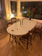 Witte ovale eettafel - IKEA DALSHULT, Ophalen, Kunststof, 50 tot 100 cm, Zo goed als nieuw