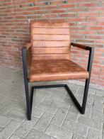 EETKAMERSTOEL ARM INDUSTRIËLE COGNAC ACTIE €75,=, Overige kleuren, Nieuw, Ophalen of Verzenden, Metaal