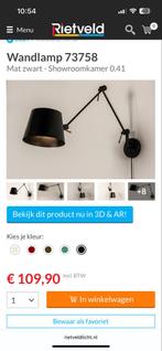 Rietveld Wandlamp met Knikarm - Zwart, Ophalen, Zo goed als nieuw, Metaal