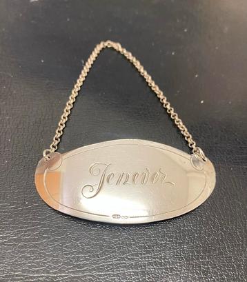 Zilveren Jenever Flessenlabel - Vintage 835 Zilver beschikbaar voor biedingen