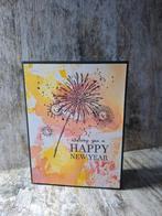 gestempelde kerst/nieuwjaars kaart, vuurwerk, Ophalen of Verzenden, Nieuw, Kerst