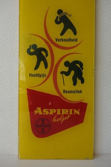 Bayer Aspirine glazen reclameplaat  wanddecoratie glas beschikbaar voor biedingen