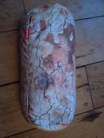 Cilindervormig boomstam sierkussen, Huis en Inrichting, Woonaccessoires | Kussens, Ophalen of Verzenden, Zo goed als nieuw, Beige