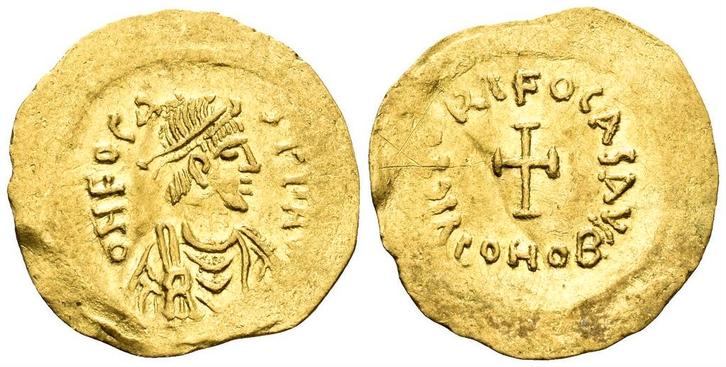 Phocas. 602-610. AV Tremissis (1.42g, 18mm). Constantinople, Postzegels en Munten, Munten | Europa | Niet-Euromunten, Overige landen