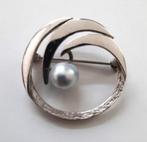 Friedrich Speidel zilveren broche met grijze parel (7605), Ophalen, Zo goed als nieuw, Zilver, Zilver