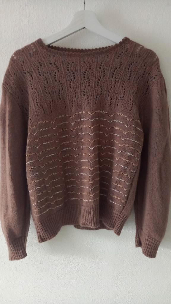 Vintage wollen shirt/trui, maat, S, Kleding | Dames, Truien en Vesten, Maat 36 (S), Bruin, Ophalen of Verzenden