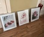 Ikea groot 3 schilderen lijsten met foto bloemen, Ophalen, 50 tot 75 cm, Metaal of Aluminium, Zo goed als nieuw