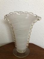 Barovier & Toso witte swirl vaas met goud, Antiek en Kunst, Ophalen of Verzenden