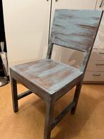 Houten Stoel - Meubelfabriek Monsieur uit Steenwijk, Huis en Inrichting, Stoelen, Ophalen, Gebruikt, Blauw, Vintage