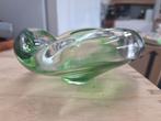 Groene glazen schaal / asbak dikwandig jaren 60, Antiek en Kunst, Antiek | Glas en Kristal, Ophalen of Verzenden