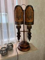 Vintage schemerlamp, Gebruikt, Vintage, Hout, Ophalen of Verzenden