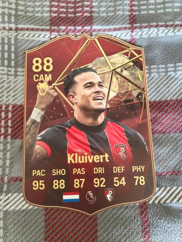 Voetbalkaartje (37cmx25cm) - Justin Kluivert / Bournemouth  beschikbaar voor biedingen