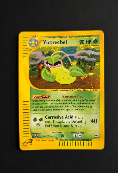 Victreebel H30/H32 Pokemon Aquapolis holo, Hobby en Vrije tijd, Verzamelkaartspellen | Pokémon, Zo goed als nieuw, Booster, Foil