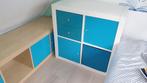 Kallax wit +turquoise incl deurtjes, bak en lades, Ophalen, Zo goed als nieuw