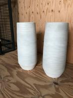 2 Hoge Bloempotten - Wit - Nette Staat, Tuin en Terras, Bloempotten, Ophalen, Rond, Zo goed als nieuw, Minder dan 25 cm