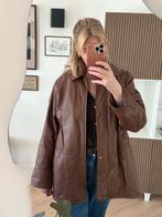 Vintage bruine leren jas XL – uniek borduursel, Ophalen of Verzenden, Gedragen, Maat 46/48 (XL) of groter, Bruin