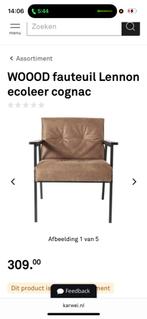 2 stuks, Stoel woonkamer fauteuil, Huis en Inrichting, Fauteuils, Ophalen, Zo goed als nieuw, 50 tot 75 cm, Leer