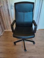 Zwarte in hoogte verstelbare, verrijdbare burostoel, Huis en Inrichting, Bureaustoelen, Ophalen, Zo goed als nieuw, Zwart