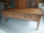 Salontafel met 5 laden, uitschuif plank en  koperen knopje, Ophalen, Gebruikt, 100 tot 150 cm, 50 tot 100 cm