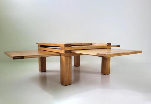 houten design salontafel, Huis en Inrichting, Tafels | Salontafels, Zo goed als nieuw, Minder dan 50 cm, 50 tot 100 cm, 100 tot 150 cm