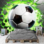 Voetbal behang, 3d fotobehang, behang op maat *Muurdeco4kids, Verzenden, Nieuw, Wanddecoratie