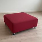 Grote Rode Poef op Wieltjes - 100x100x40cm, Huis en Inrichting, Banken | Voetenbanken en Poefen, Ophalen, Gebruikt, Vierkant, 75 tot 100 cm