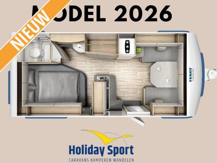 Fendt Bianco Activ 495 SFE Model 2026, Caravans en Kamperen, Caravans, Bedrijf, tot en met 4, 1250 - 1500 kg, Treinzit, Fendt