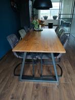Eetkamertafel  eiken met6 bijpassende stoelen, Ophalen, 50 tot 100 cm, Zo goed als nieuw, Vijf personen of meer