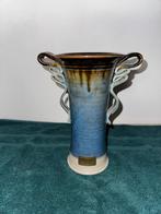 Handgemaakte vaas A. N. Watson  Tattershall Lincolnshire, Steen, Blauw, Ophalen of Verzenden, Zo goed als nieuw