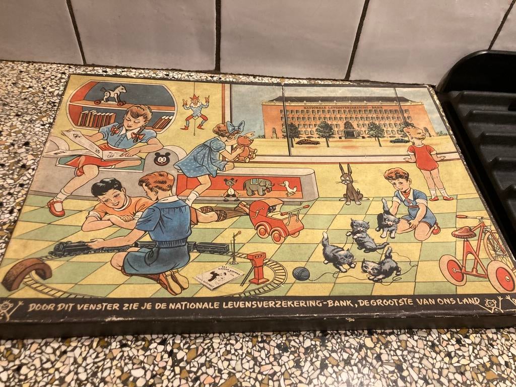 Oude reclame puzzel verzekeringsmaatschappij, Ophalen of Verzenden