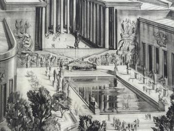 Wereldtentoonstelling Parijs 1937 - 2 Originele prenten  beschikbaar voor biedingen