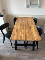 IKEA Skogsta Tafel + 4 Lisabo Stoelen, Huis en Inrichting, Tafels | Eettafels, Ophalen, Gebruikt, Eikenhout, 50 tot 100 cm