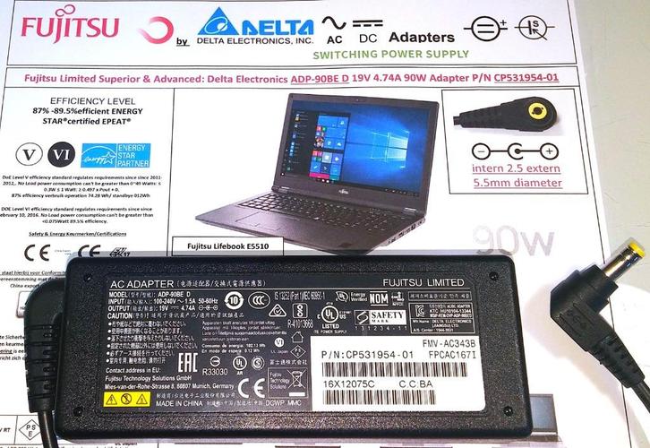 Fujitsu CP531954-01 19V 4.74A 90W Adapter Delta ADP-90BE D, Computers en Software, Laptop-opladers, Nieuw, Ophalen of Verzenden