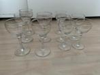 Wijnglazen met gouden randjes 5 grote 5 kleine Wijnglas goud, Antiek en Kunst, Antiek | Glas en Kristal, Ophalen of Verzenden