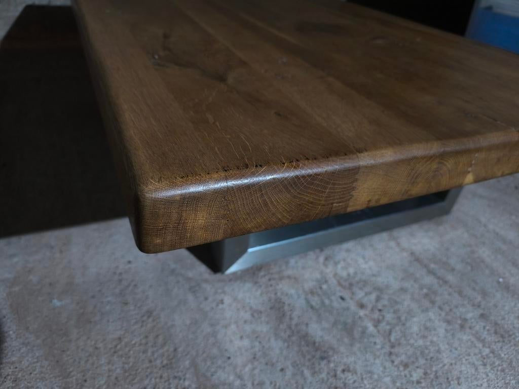 Massief Eiken Salontafel, Huis en Inrichting, Tafels | Salontafels, Gebruikt, Minder dan 50 cm, 100 tot 150 cm, 100 tot 150 cm