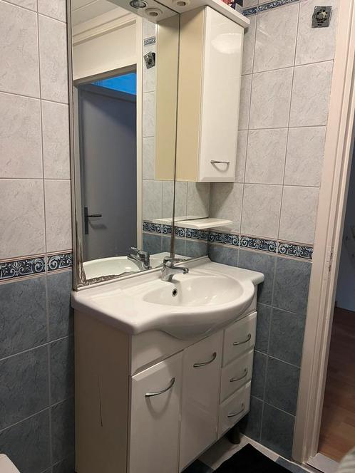 Badkamermeubel met spiegel, Huis en Inrichting, Badkamer | Badkamermeubels, Gebruikt, Wastafelkast, 200 cm of meer, 50 tot 100 cm