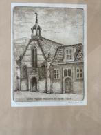 Ets Waalse Kerk Leiden - P.C. de Boer 1984, genummerd en ges, Antiek en Kunst, Kunst | Etsen en Gravures, Ophalen of Verzenden