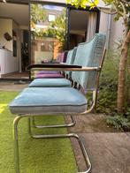 Eetkamer stoelen buisframe Ribstof, Huis en Inrichting, Stoelen, Ophalen, Gebruikt, Overige kleuren, Vier