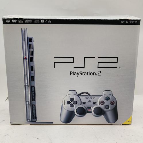 Playstation 2 slim met 2 controllers en doos || Nu €119,99, Spelcomputers en Games, Spelcomputers | Sony PlayStation 2, Zo goed als nieuw