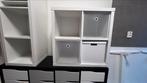 Twee IKEA Kallax kasten met diverse inzetten, Huis en Inrichting, Kasten | Roldeurkasten en Archiefkasten, Gebruikt, Minder dan 100 cm