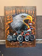 Metalen wandbord Born to be free, Huis en Inrichting, Woonaccessoires | Wanddecoraties, ., Nieuw, Ophalen of Verzenden, .
