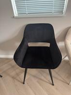 4x Jelle Woood stoelen zwart velvet, Ophalen, Zwart, Zo goed als nieuw, Vier