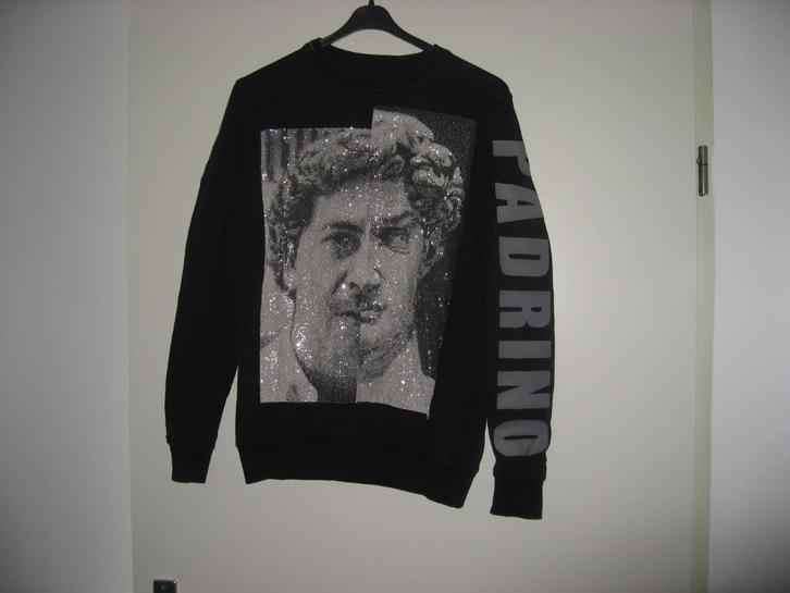 zwarte My Brand Pablo Escobar sweater, mt S met strass, Kleding | Heren, Truien en Vesten, Zo goed als nieuw, Maat 46 (S) of kleiner