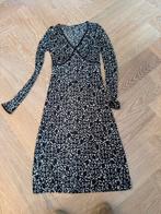 Maliparmi Bruin-wit jurk met lange mouwen, Kleding | Dames, Maat 38/40 (M), Bruin, Ophalen of Verzenden, Zo goed als nieuw