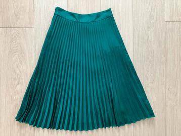 Sezane plissé rok emerald groen labelmt 38 draagmt 36 S zgan beschikbaar voor biedingen