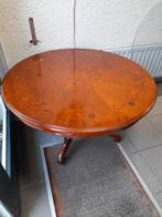 Noten ingelegde barok salon tafel met glas plaat, Ophalen