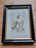 Antieke Franse tekening gesigneerd, Antiek en Kunst, Ophalen of Verzenden